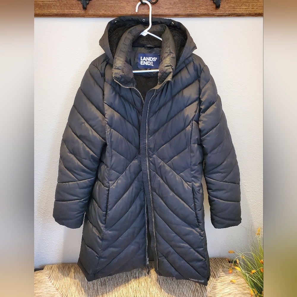 Lands' End Black Puffer Jacket